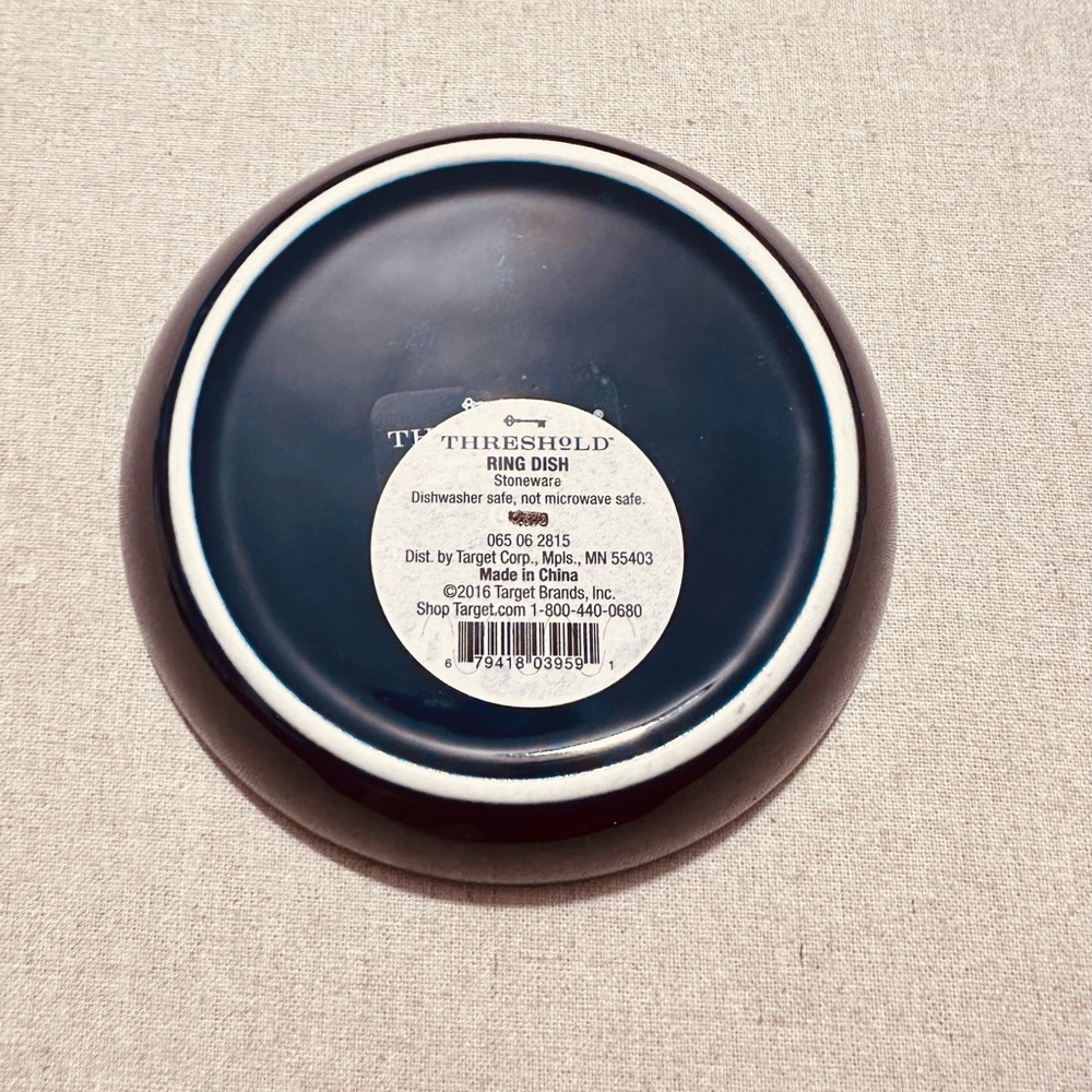 Threshold | Trinket Dish | Navy & Gold Trinket Dish - Picture 2 of 6